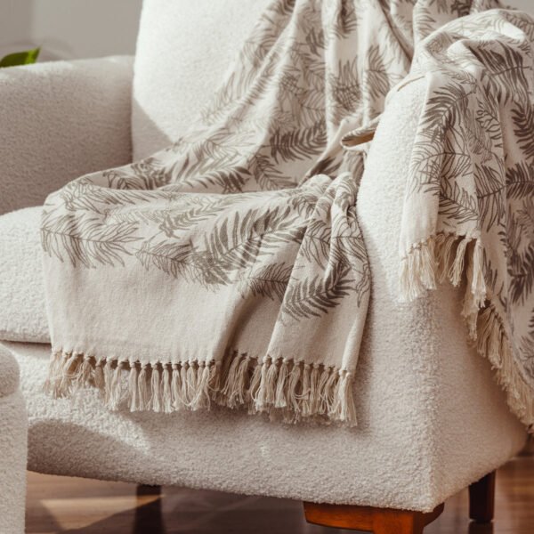 Handwoven Botanical Throw Blanket